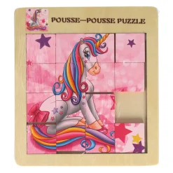 Houten Schuifpuzzel Eenhoorn, 15st.