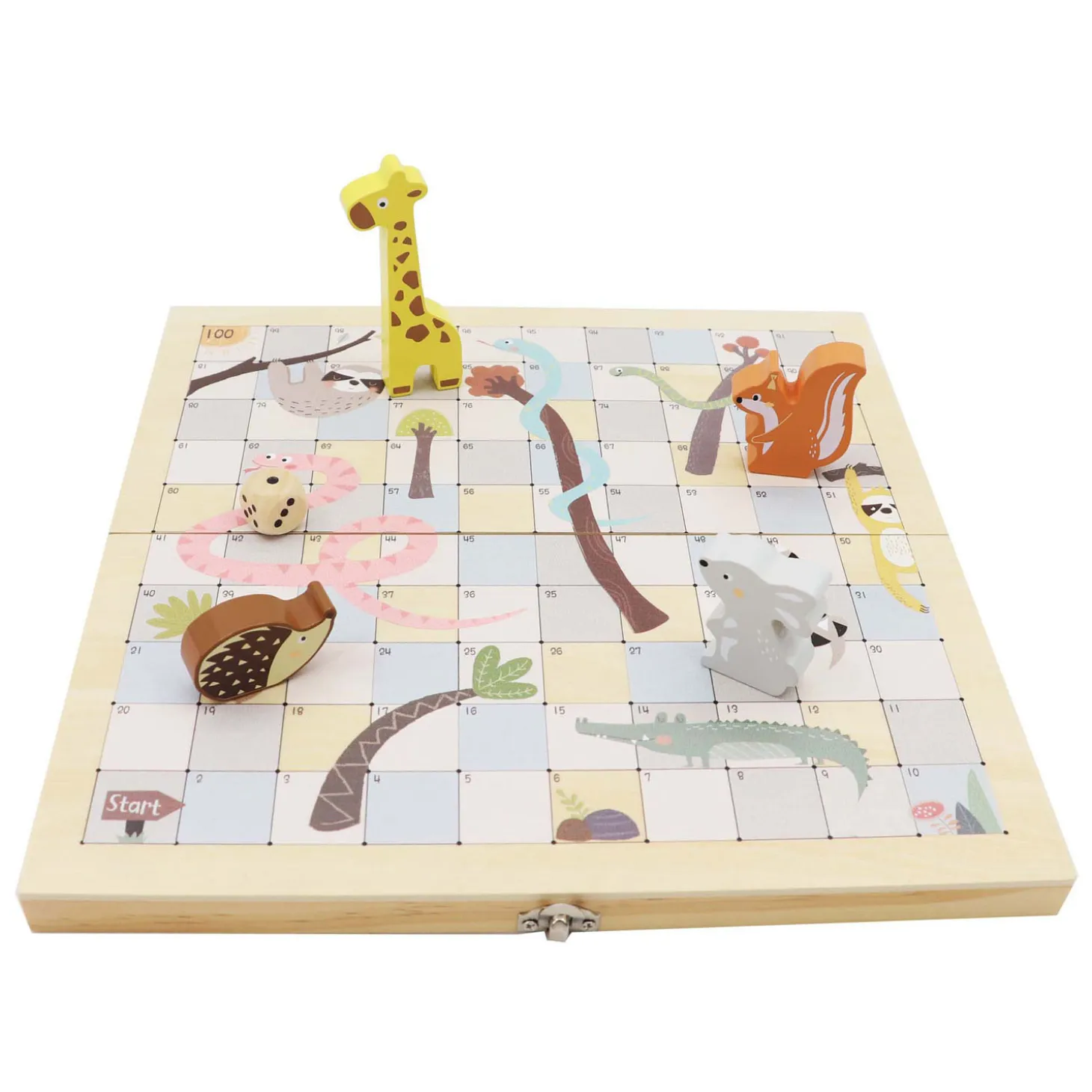 Houten Slangen en Ladders Spel