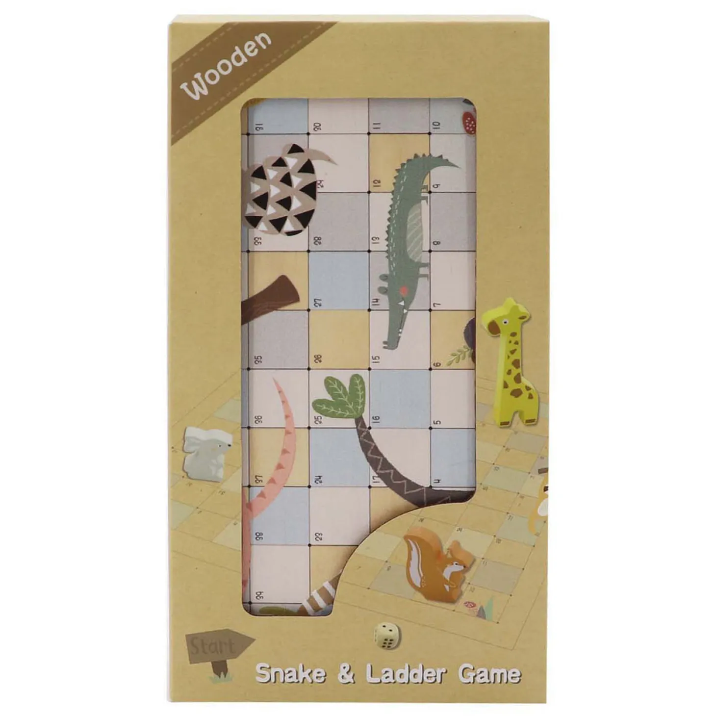 Houten Slangen en Ladders Spel