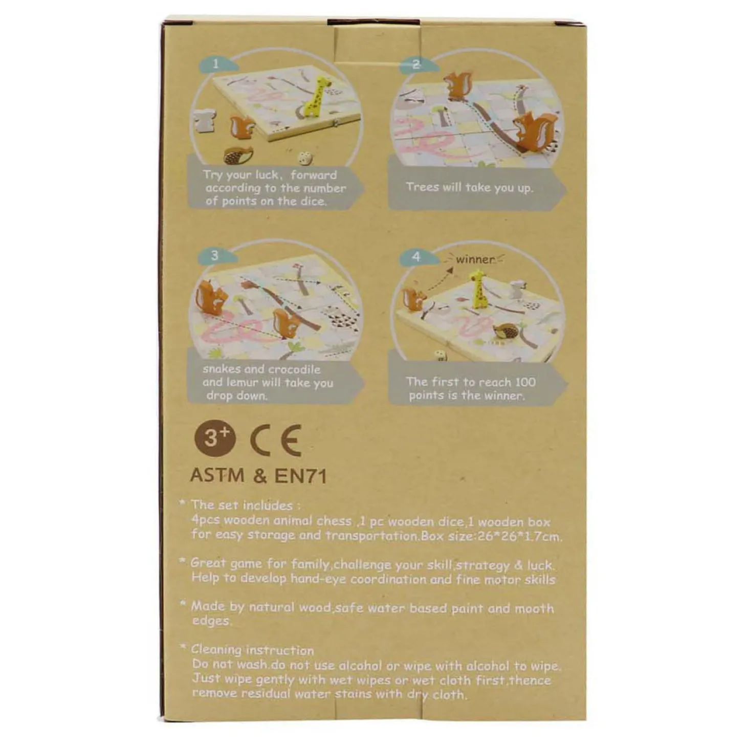 Houten Slangen en Ladders Spel