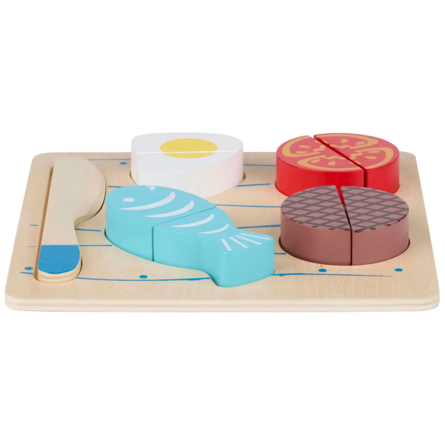 Houten Snijpuzzel Vlees & Vis - 9dlg.