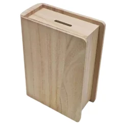 Houten Spaarpot Boekvorm Paulownia