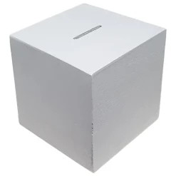 Houten Spaarpot Vierkant Wit