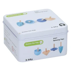 Houten Spelletje in Blikje - Tollen, 4st