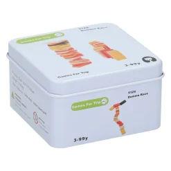 Houten Spelletje in Blikje - Domino Race