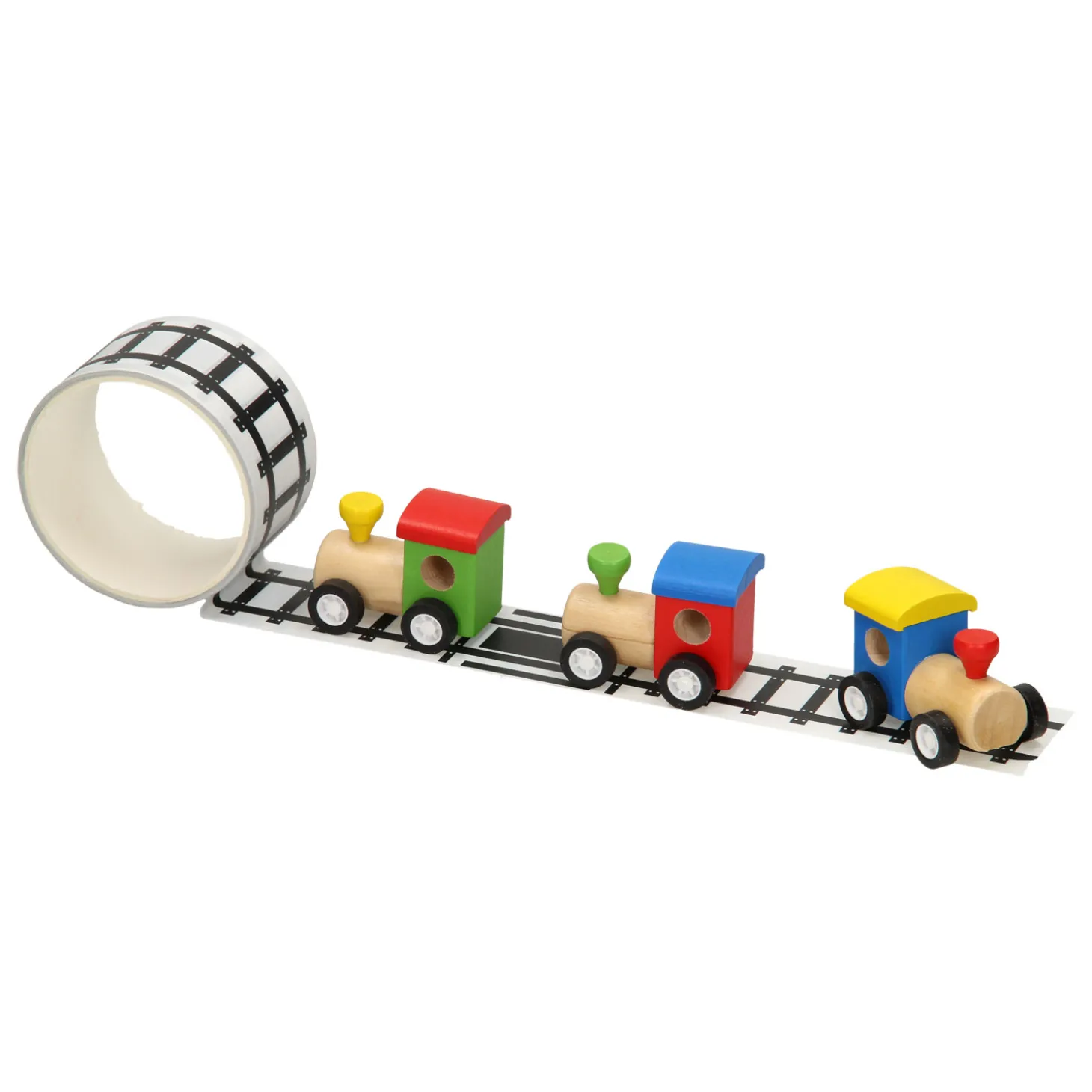 Houten Trein met Wegtape, 8mtr