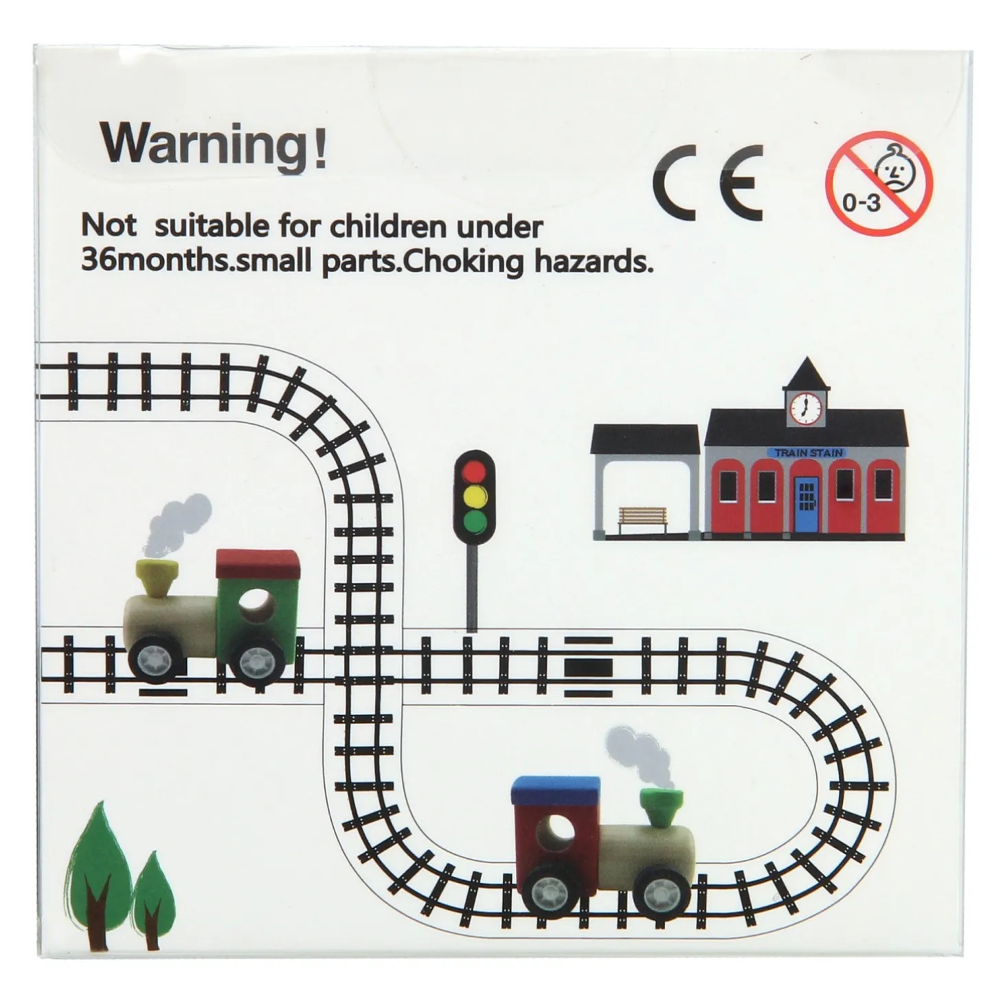 Houten Trein met Wegtape, 8mtr