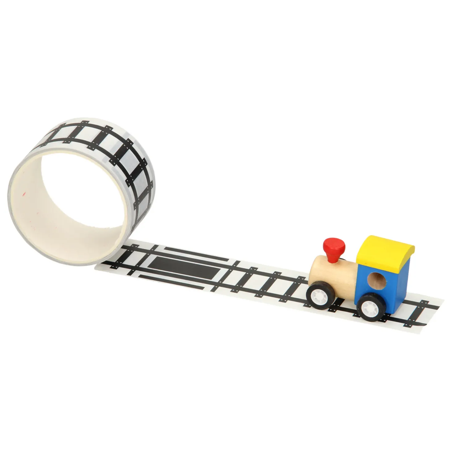 Houten Trein met Wegtape, 8mtr