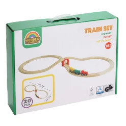 Houten Trein Set, 20dlg.