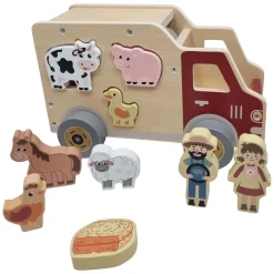 Houten Vormenauto Boerderijdieren