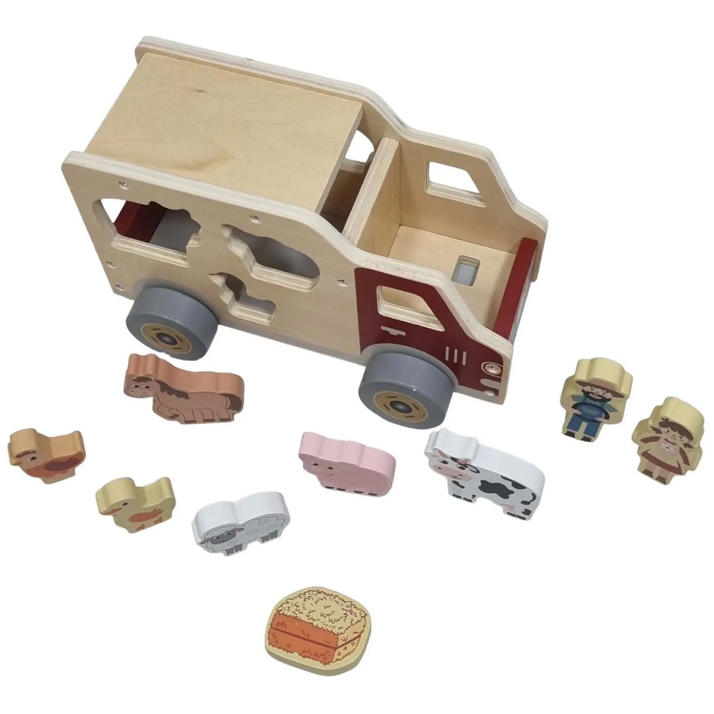 Houten Vormenauto Boerderijdieren