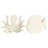 Houten Zeedieren Inktvis en Vis, 2st.