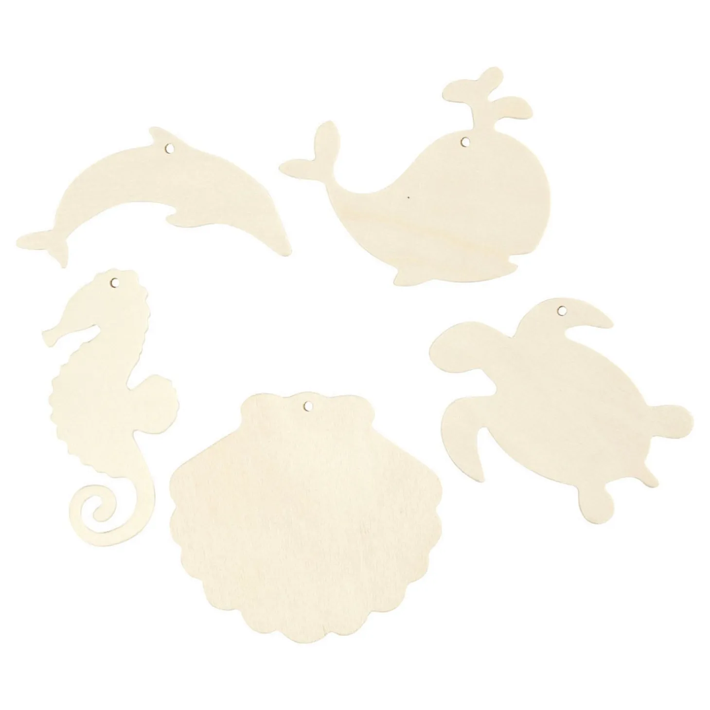 Houten Zeedieren met Ophangoog