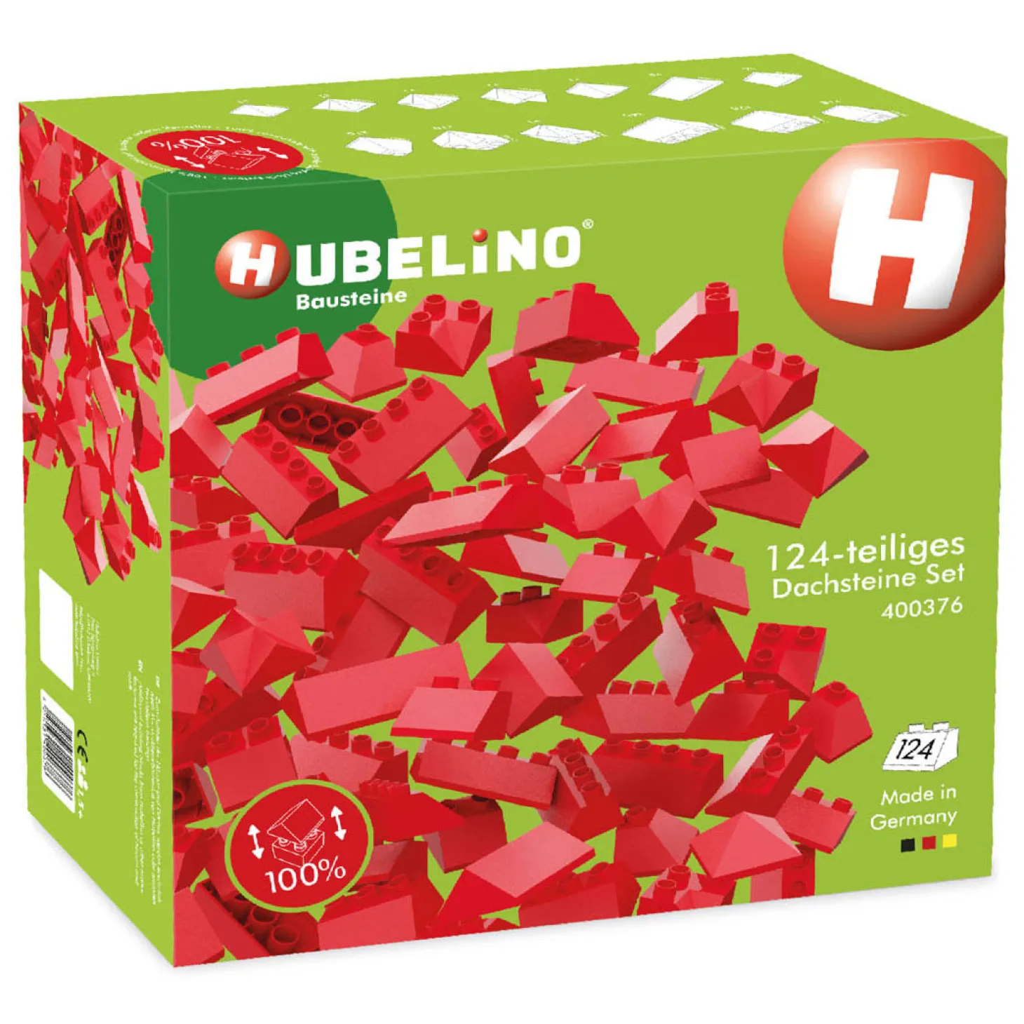 Hubelino Dakpannenset Bouwblokjes - 124dlg.