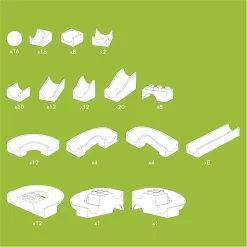Hubelino Knikkerbaan KIGA Scholenset Baanelementen, 156dlg