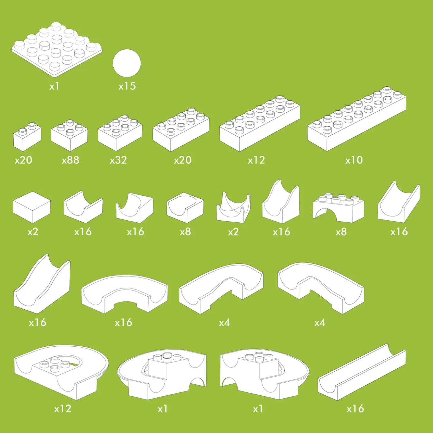 Hubelino Knikkerbaan KIGA Scholenset Bouwdoos, 352dlg