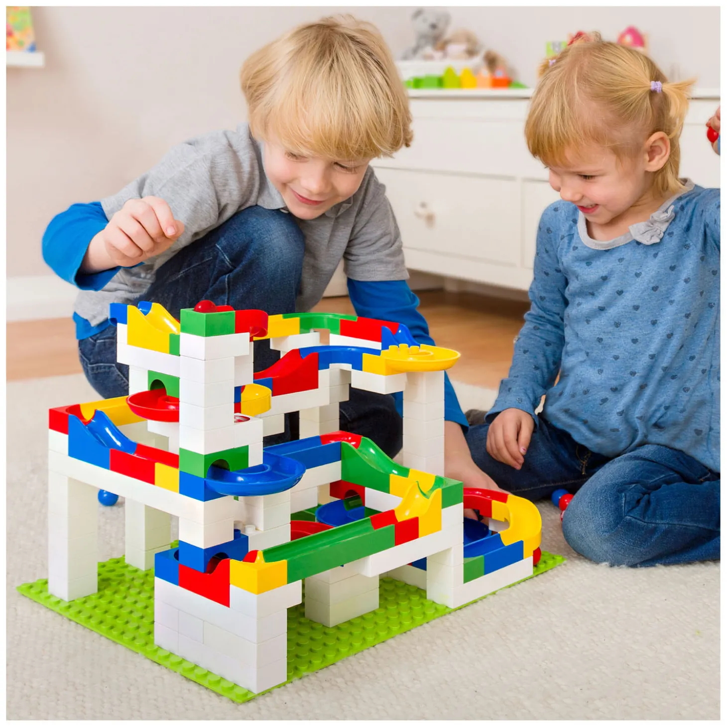 Hubelino Knikkerbaan KIGA Scholenset Bouwdoos, 352dlg