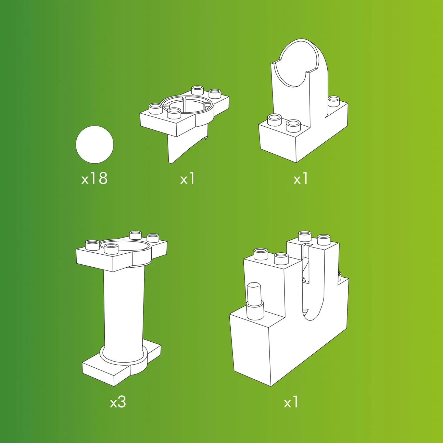 Hubelino Knikkerbaan Uitbreidingsset Lift, 24dlg.