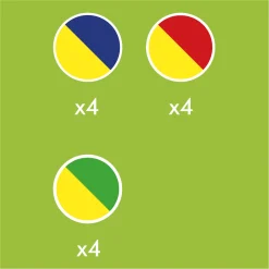 Hubelino Knikkers Twee Kleuren, 12st.