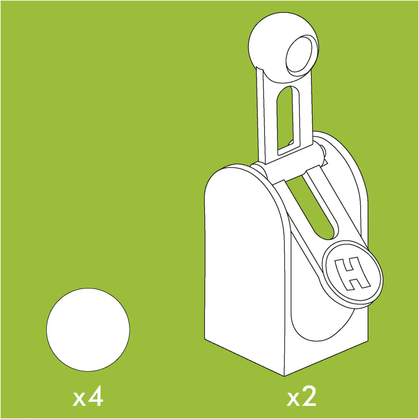 Hubelino Zwaartekracht Hamer, 6dlg.
