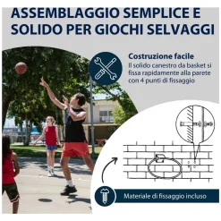 HUDORA Basketbalring Metaal met Netje