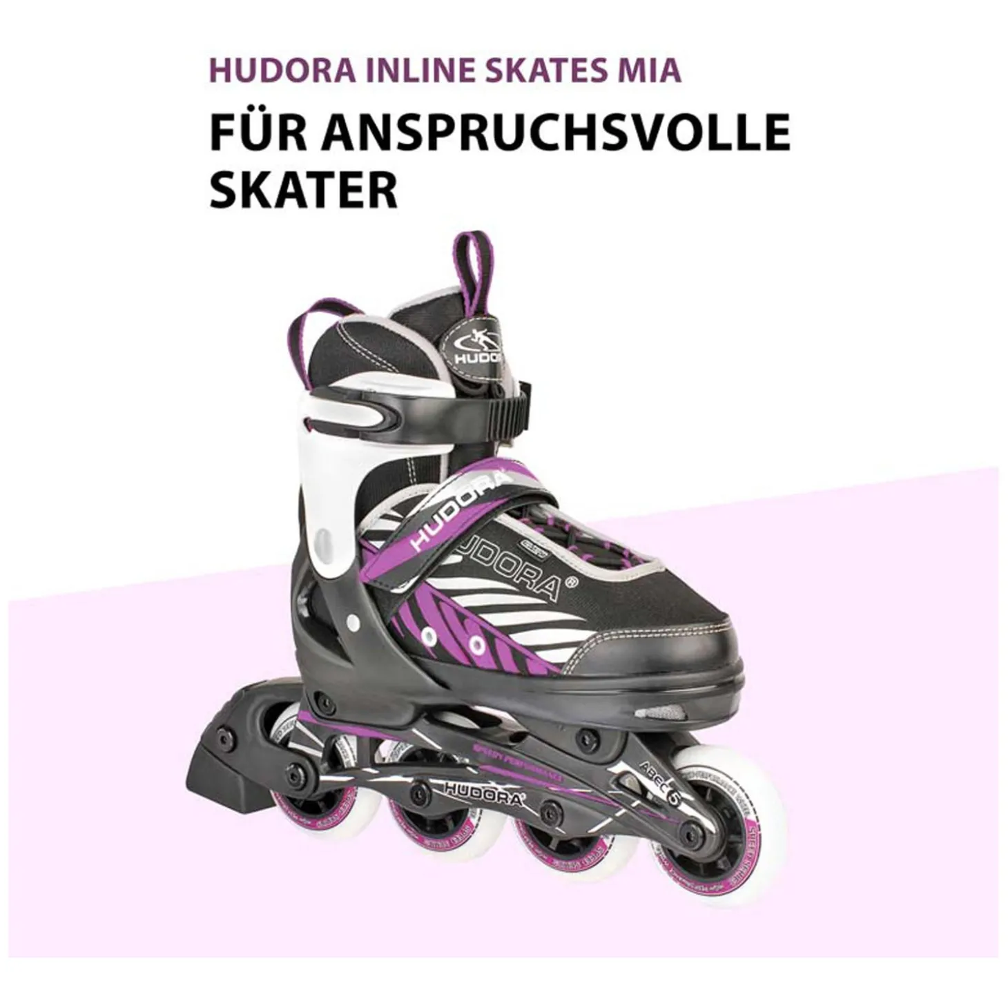 HUDORA Kinder Skeelers Mia Paars, Maat 33-36