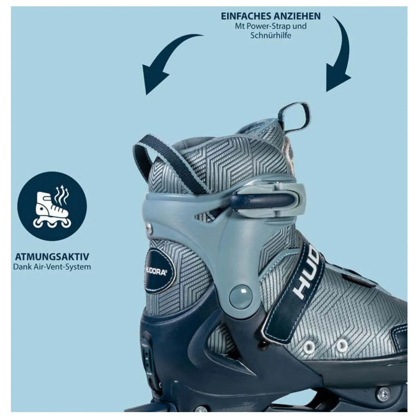 HUDORA Skeelers Leon 2.0 Ocean Blauw, Maat 33-36