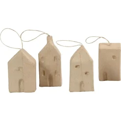 Huisjes van Papiermache, 4st.