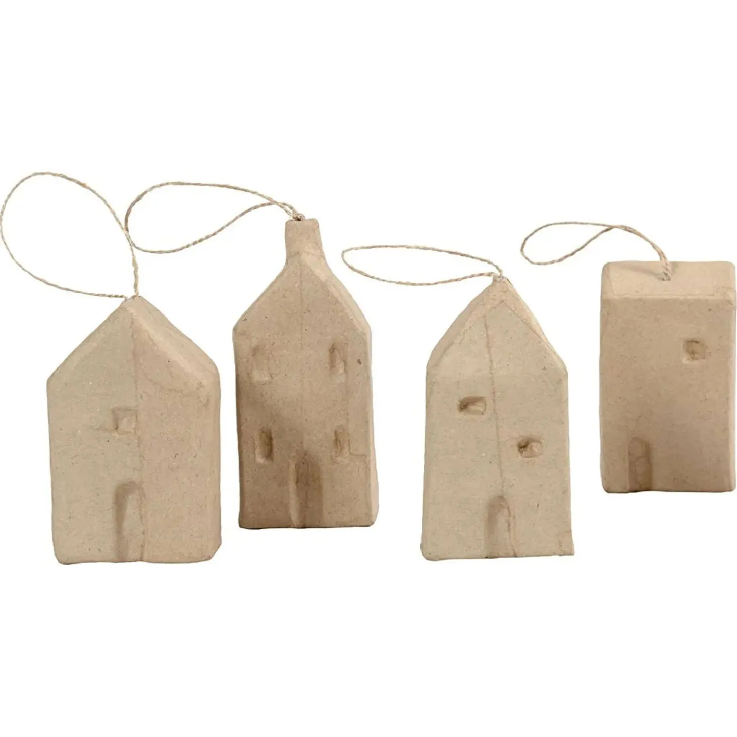 Huisjes van Papiermache, 4st.