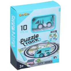 2-in-1 Spoorpuzzel met Auto, 9st.