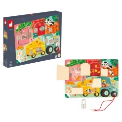 Janod - Activiteitenbord met Sloten en Grendels De Boerderij