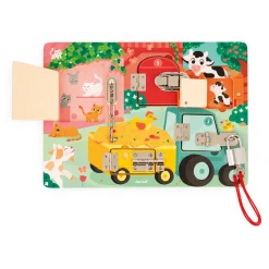 Janod - Activiteitenbord met Sloten en Grendels De Boerderij