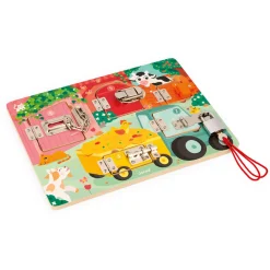 Janod - Activiteitenbord met Sloten en Grendels De Boerderij