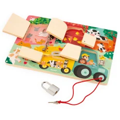 Janod - Activiteitenbord met Sloten en Grendels De Boerderij