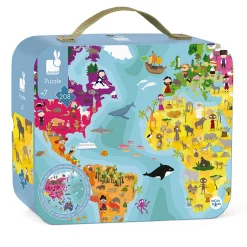 Janod - Wereldpuzzel Rond, 208st.