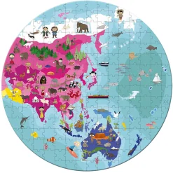 Janod - Wereldpuzzel Rond, 208st.