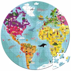 Janod - Wereldpuzzel Rond, 208st.