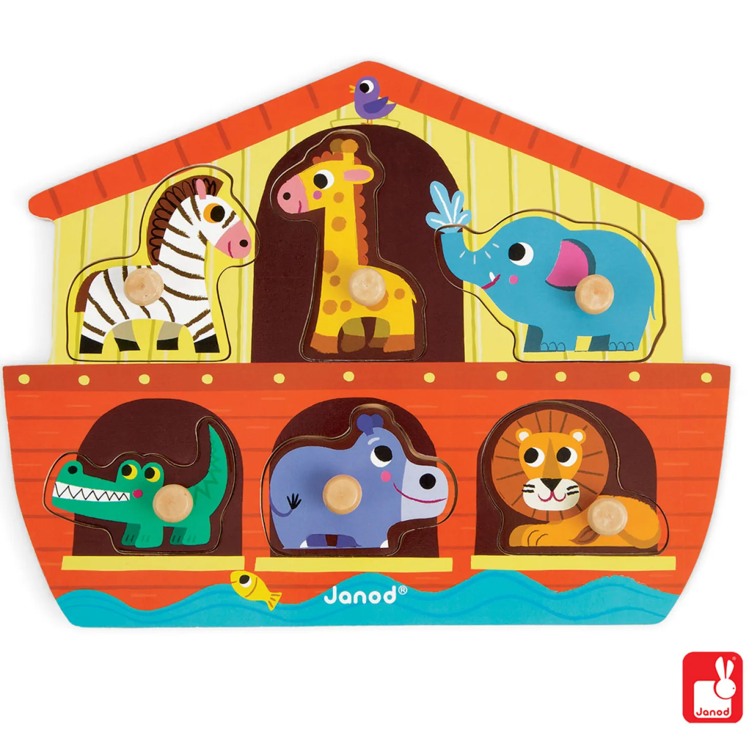 Janod Knoppuzzel Noach's Ark, 6st.