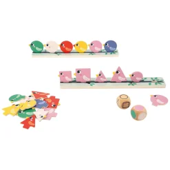 Janod Pedagogie - Houten Vogels Sorteren op Kleur, Grootte en Vorm