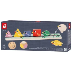 Janod Pedagogie - Houten Vogels Sorteren op Kleur, Grootte en Vorm