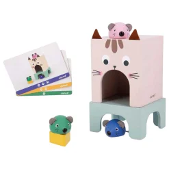 Janod Pedagogie - Vind Je plaats Kat en Muis van Hout - 17dlg.