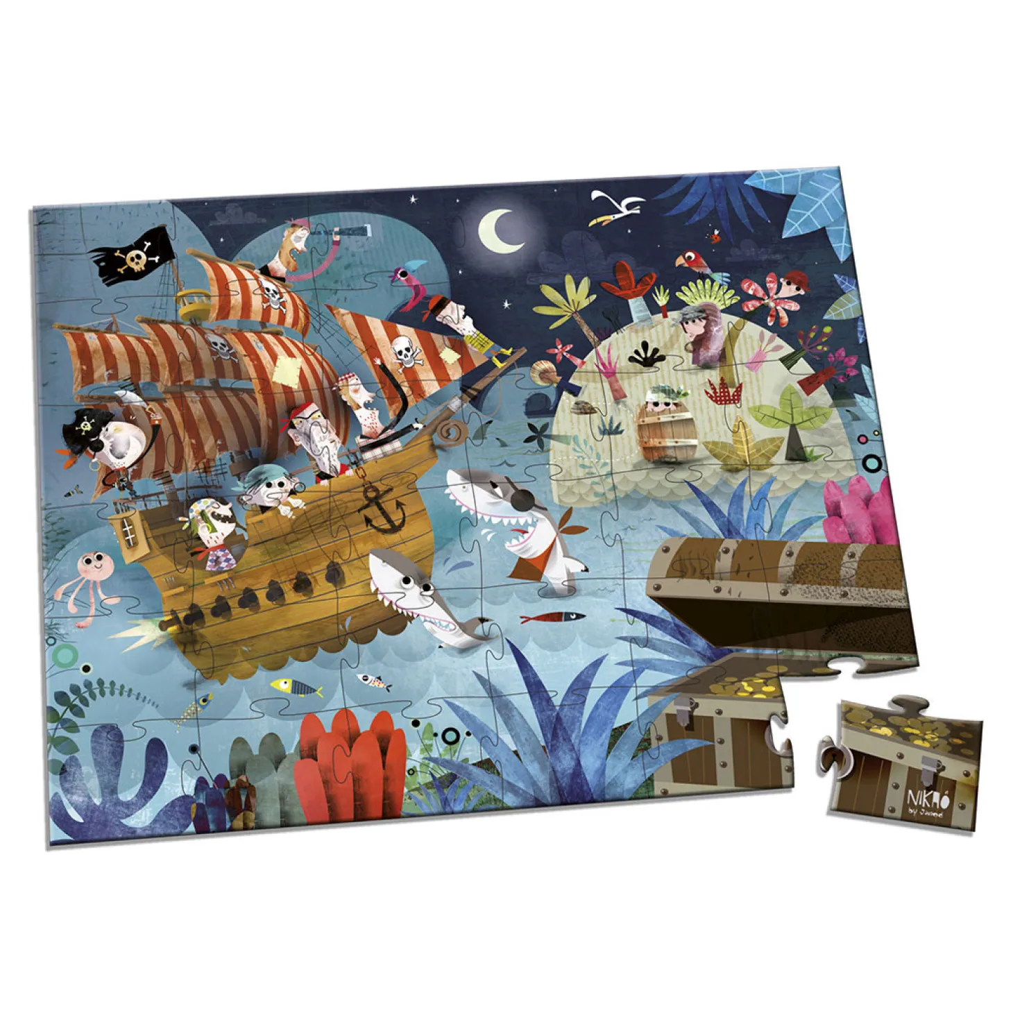 Janod Puzzel - Piraten, 36st.