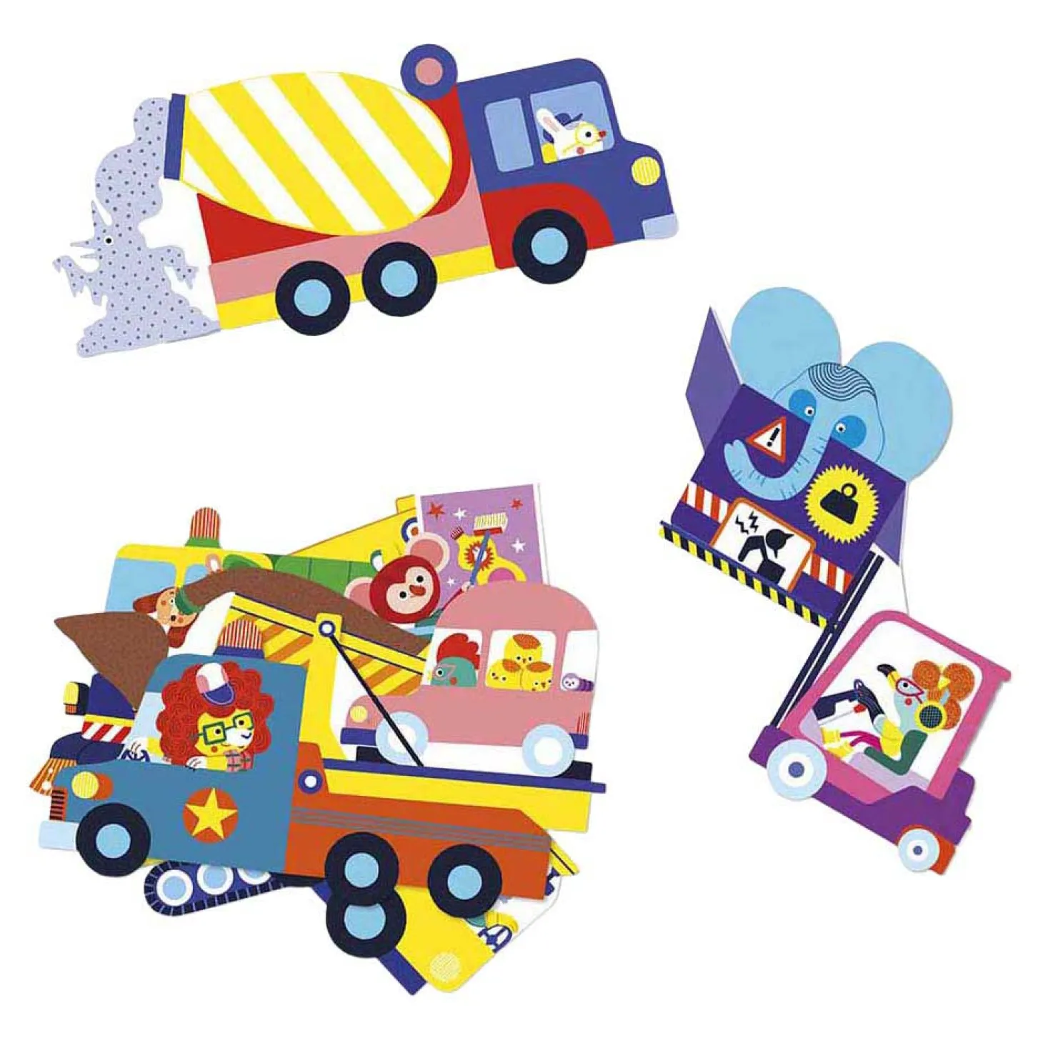 Janod Stickers - 50 Grote Stickers Voertuigen