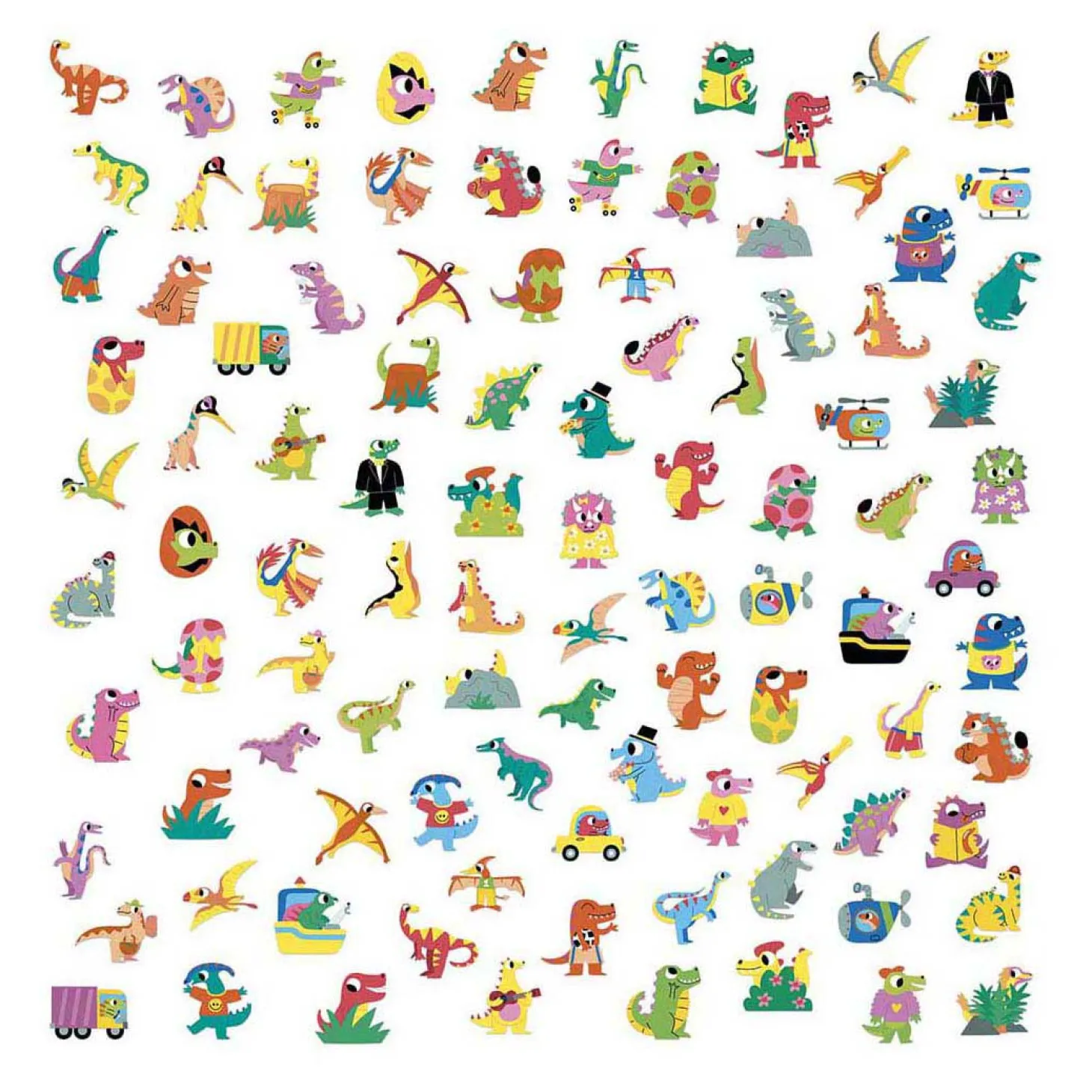 Janod Stickers - 100 Stickers Dino