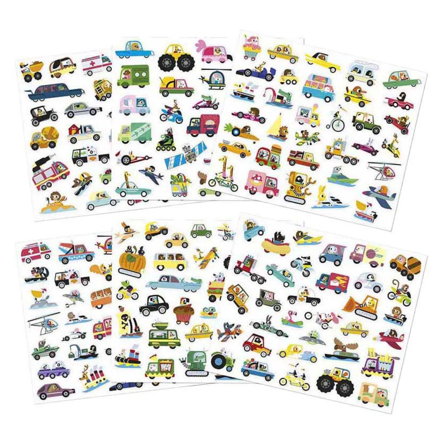 Janod Stickers - Stickervel met 200 Stickers Voertuigen