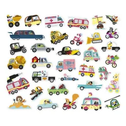 Janod Stickers - Stickervel met 200 Stickers Voertuigen