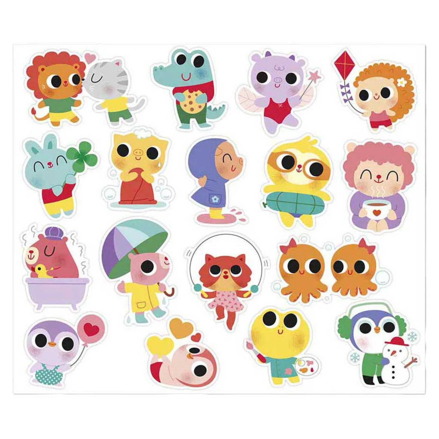 Janod Stickers - Stickervel met 100 Stickers Baby Dieren