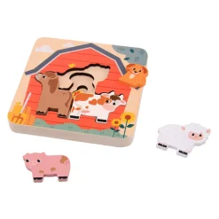 Joueco Houten Lagenpuzzel Boerderij, 7st.