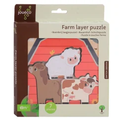 Joueco Houten Lagenpuzzel Boerderij, 7st.