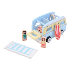 Joueco Houten Retro Strandbus met Accessoires